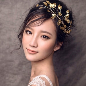 gold leaf head piece, gold leaf headpiece, gold leaf hair piece, Grecian headpiece, Grecian hairpiece Grecian head piece, grecian hair piece