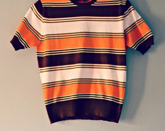 Vintage 70s striped T shirt. Size S