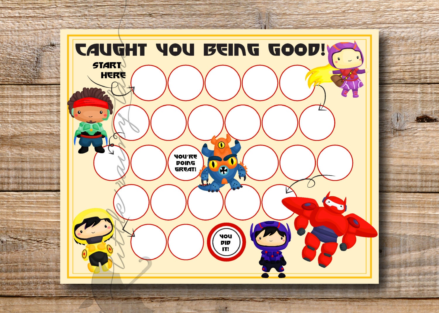 Kids Reward Chart Big Hero 6 Reward Chart Printable