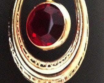Designer Handmade Siam Red Swarovski Channel Earrings , 18k Gp