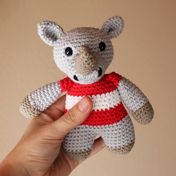 Rhino - Animalius. Crochet Doll, Amigurumi Toy, Crocheting, Made to Order, Animal Crochet, Cute Children Gift, Nursery Doll, DIY, Art Crafts