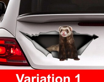 Ferret car Decal, Pet decal , Vinyl Decal, Car Decal, funny decal, ferret sticker, Laptop Decal