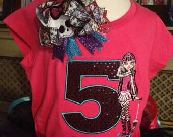 Draculaura Birthday shirt/Bow
