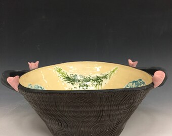 large serving bowl made from clay