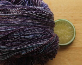 RESERVED Amethyst Evening - Handspun Merino Wool Silk Yarn Pink Berry Plum Lace