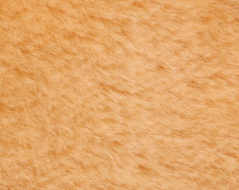 10% OFF: German Mohair Fabric, Peach Yellow, Straight, 8mm Pile, Size 27 x 18" 50001021