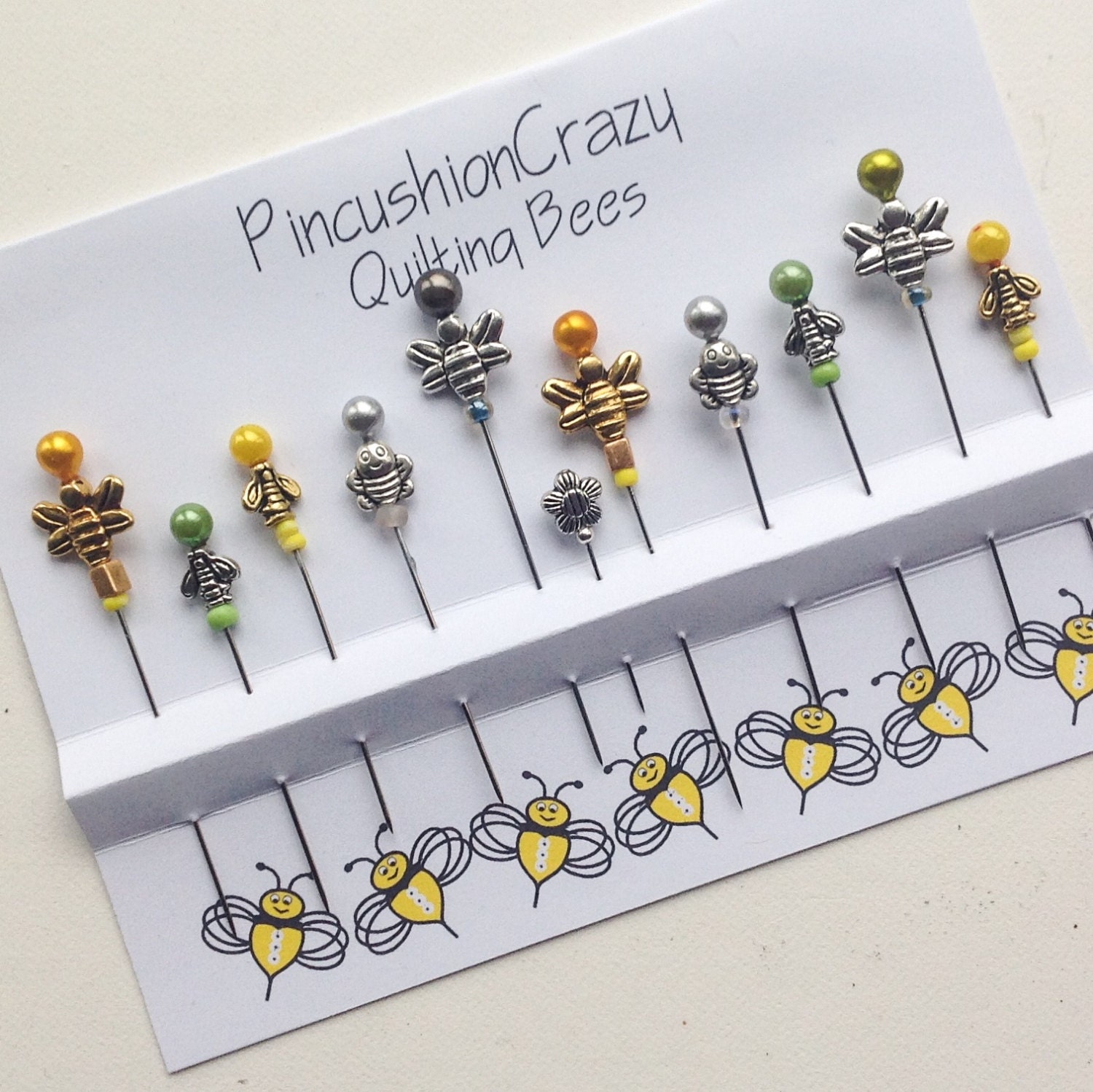 Decorative Quilting Bees Bee Pins Pincushion Pins Sewing