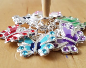 Butterflies are Free Stitch Markers, knitting markers, knitter gifts, knit accessories, snag free crochet markers