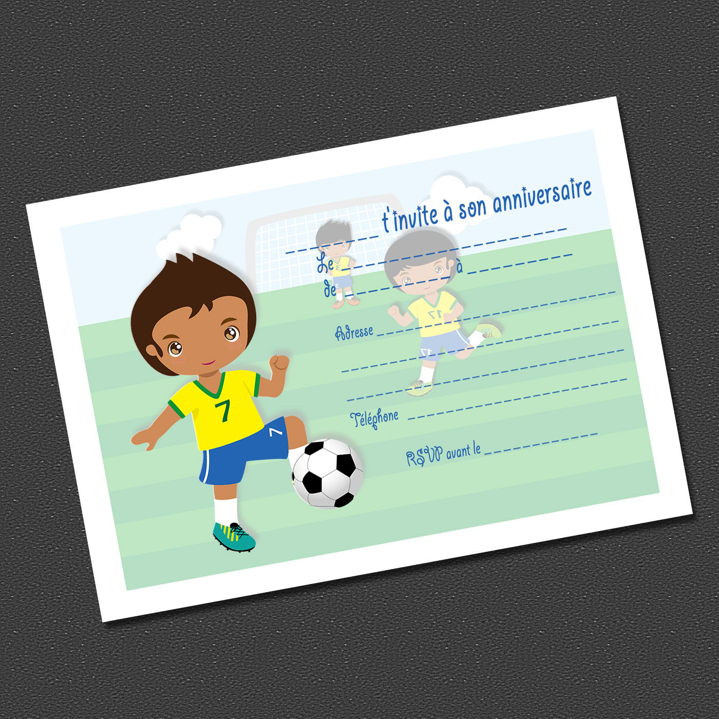 Cartes D'invitation Pour Fête D'anniversaire Sur Le Thème Du Football, Fournitures De Décoration De Fête Sur Le Thème Du Football, Cartes D'invitation