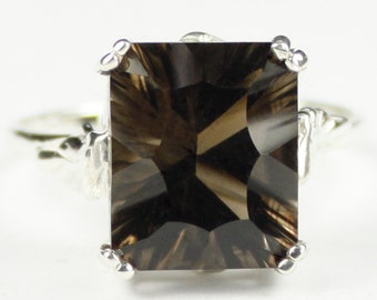 5.48 Carat Genuine Smoky Quartz .925 Sterling Silver Ring main image 1