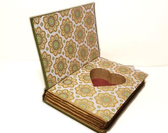 Hollow Book Safe An Old Maid's Love Shape Cloth Bound vintage Secret Compartment Security hiding place