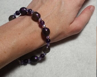 Purple and Lavender beaded bracelet