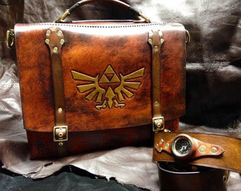 Handmade Leather Zelda Messenger bag - satchel - briefcase - laptop bag