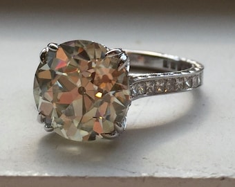 Vintage Diamond Ring Setting - "Farrah" by JYB Jewels 1.5ct OEC Moissanite