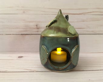 Charming fairy house, handmade faerie house, toad abode, stoneware garden decor
