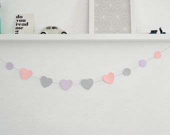 Hearts and circles paper garland