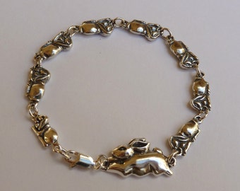 Sterling Silver Mother Rabbit with Little Bunnies Bracelet