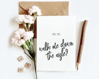 Will You Walk Me Down The Aisle, Father Of The Bride Card, Give Me Away Card, Walk Me Down The Aisle, Wedding Card, Step Dad Walk Down Aisle