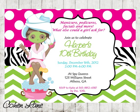 Little Spa Party Invitations 7