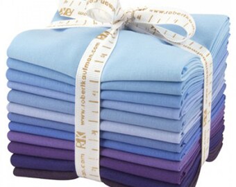 Fat Quarter Bundle Kona Cotton Solids - Blueberry Thicket - 12pcs - Robert Kaufman FQ-929-12