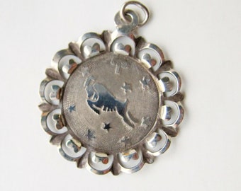 Sterling Silver Aries Zodiac Charm or Pendant - 3047