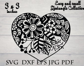 Download Zentangle heart | Etsy