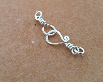 Sterilng silver clasps, silver hook clasp, sterling silver findings, small silver bracelet clasps, necklace clasp, hook and eye silver clasp