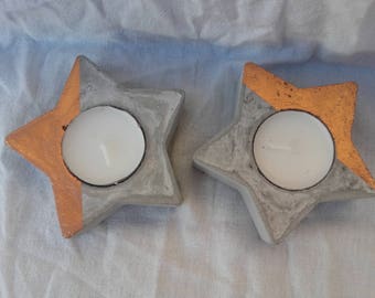 Candlestick star concrete color gold