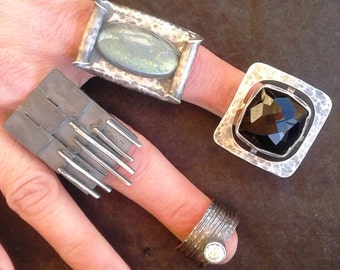 Abstract oxidized silver ring,artsy silver ring,Unique handmade ring,oxidized ring, adjustable ring,big ring