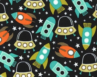 ON SALE!! Michael Miller Space Station Fabric - Retro - sold by the 1/2 yard