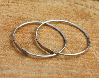 Sterling Silver Hoop Earrings - Endless Hoops - Sterling Hoops - 1 Inch Hoops - Medium Hoops - Simple Silver Hoops - Minimalist Jewelry