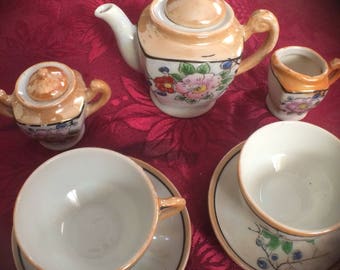Vintage Childs Porcelain Tea Set - incomplete