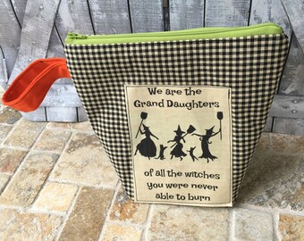 Halloween Project Bag,Halloween knitting bag,Halloween Crochet bag,Sock Sack,knitting project bag,Toad Hollow Bags,Wedge Bag,Knitter gift