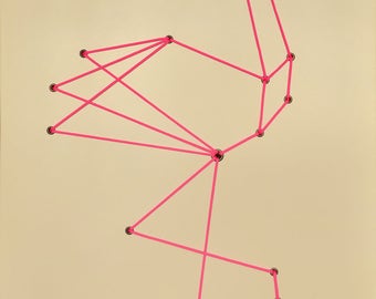 Pink Geometric Shoelace Flamingo