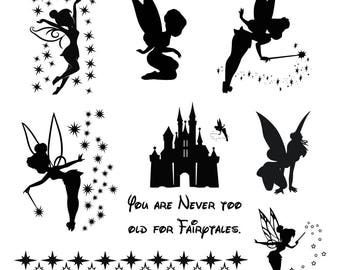 Tinkerbell svg Tinkerbell clipart Tinker Bell svg Disney files silhouette digital svg eps png dxf