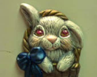 Easter Bunny in a Basket Magnet
