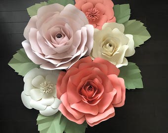 Paper Flowers Paper Flower Backdrop Nursery Decor Customize