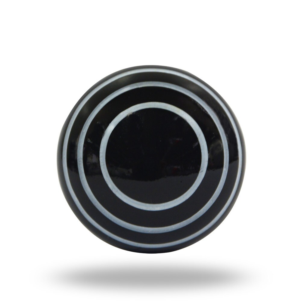 Modern Black Decorative Door Knob with White Stripes Black