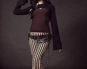 Hooded Shrug, Crop Top, Sleeves, Bolero, Shrug with Hood, Festival Clothes, Hoop Clothes, Organic Clothing, Hemp Clothing