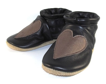 Soft Sole Leather Hearts Baby Shoes 12 to 18 Month Eco Friendly