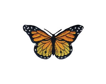 Monarch Butterfly Iron On Applique, Butterfly Iron On Patch, Butterfly Applique, Kids Patch, Embroidered Patch