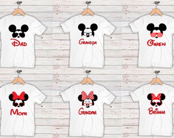 Family Shirts, Printable Iron on Transfer, Print at Home, Mickey and Minnie Glasses, DIGITAL