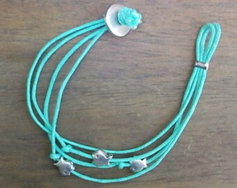summer bracelet, fish charms, kids gift, cord bracelet, beach bracelet, woman gift, wax cord, handmade bracelet, greek bracelet, beachwear
