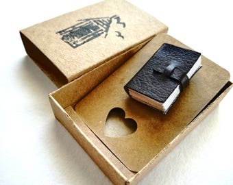 Book brooch, bookish gift, leather journal, spell book, book pin, book lover, book club gift, librarian gift, teacher gift