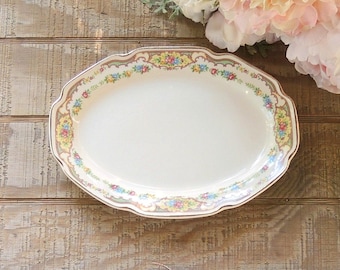 Mount Clemens Mildred 11" Oval Serving Platter Farmhouse China, Wedding, Bridesmaid Gift, Ca. 1930s