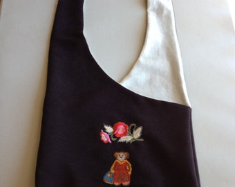 Handmade Brown Hobo Shoulder Purse With Patches