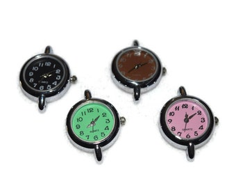 Brown Colored Watch Face (1) for Beading Jewelry Finding Supply Circle Round Simple Design