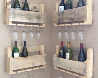 Rustic wine rack reclaimed wood made from recycled pallets 50cm order before 12th december for christmas delivery