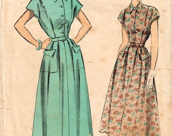 1940s Advance 5142 Vintage Sewing Pattern Misses Shirtwaist Dress, Tea Length Dress Size 14 Bust 32