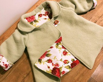 Children's Vintage Handmade Wool Swing Coat